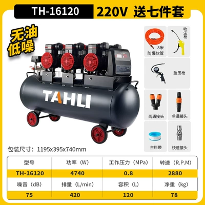 Spray Paint Air Pump, Hava kompressorları - brushless-motor-220v-lifetime-warranty-120l7-piece-set