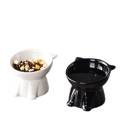 Comedero de plástico de gran capacidad y boca ancha para gatos y perros con boca inclinada para proteger las vértebras cervicales, evita que se vuelque, comedero para gatos persas.