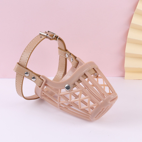 Pet supplies Amazon high-end PU dog muzzle anti-licking anti-biting soft rubber pet muzzle dog muzzle