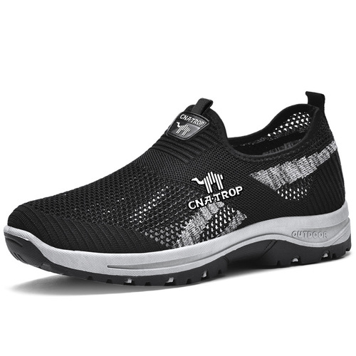 Cross-border large size breathable mesh shoes, outdoor men's slip-on lazy shoes, lightweight and comfortable travel shoes, sports shoes