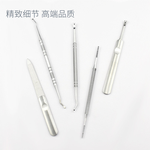 Stainless steel double-headed nail picker, file, picker fork, double-headed file, nail file picker, nailstone picker fork