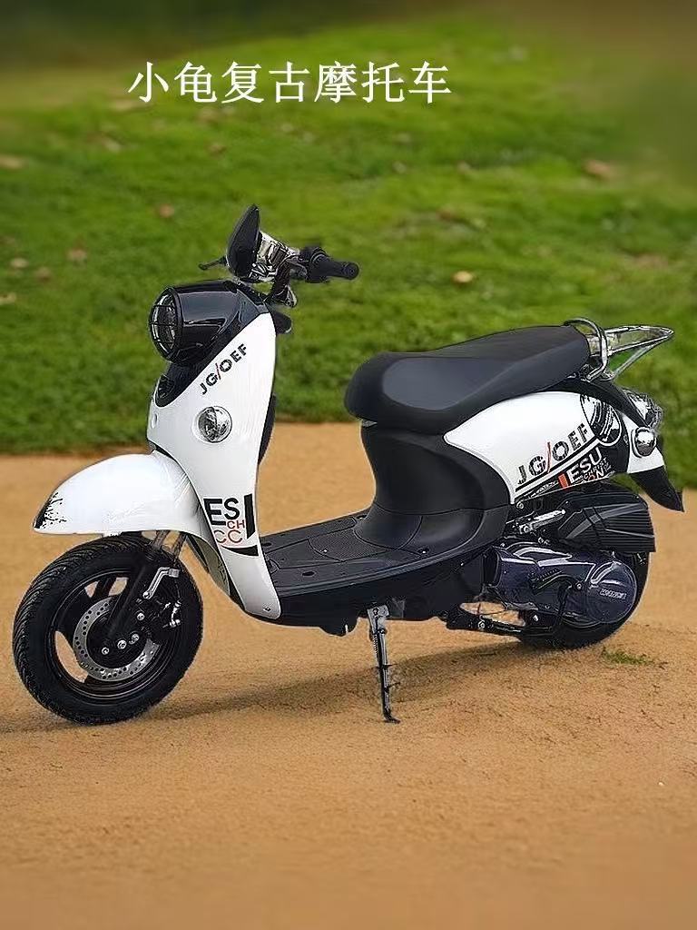 Little Turtle King Scooter for Men and Women, Commuting Lightweight Moped 125Cc Large Displacement Two-Wheeled Motorcycle
