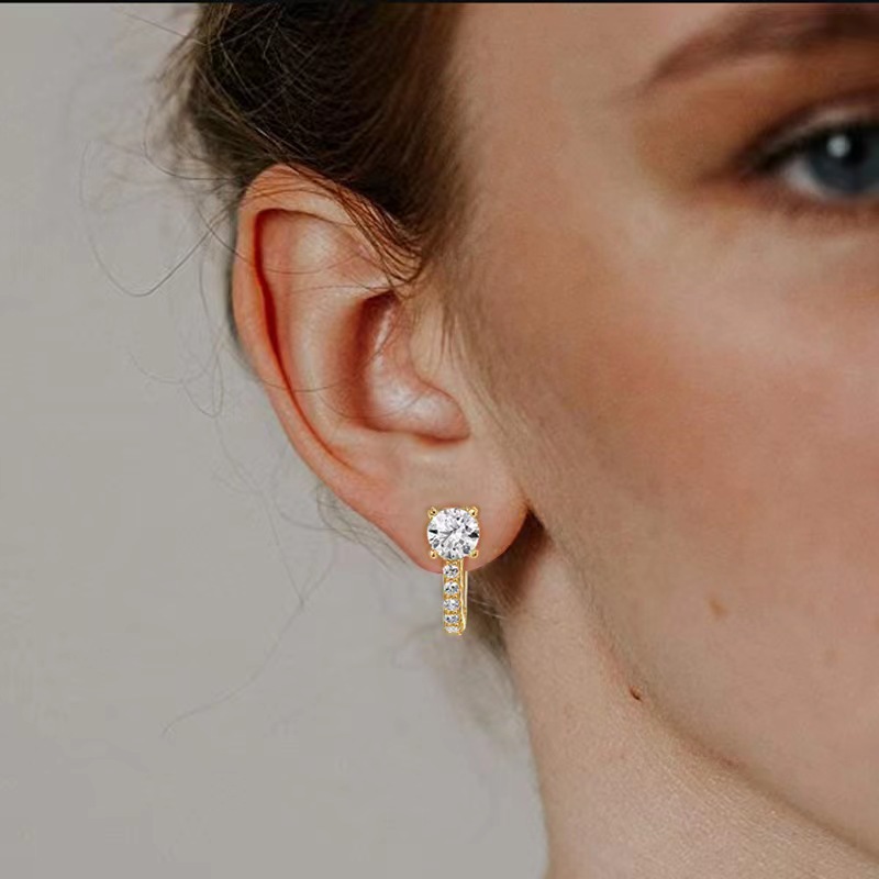 Earrings Classification 1 Pair Quantity 1 Pair 925 Sterling Silver Zircon U Shape Earrings