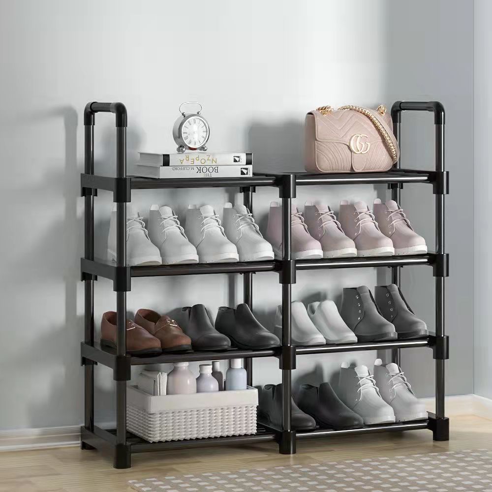 Estante de zapatos simple para almacenar estante de almacenamiento de artículos de dormitorio pequeño en la puerta de combinación de tipo grueso