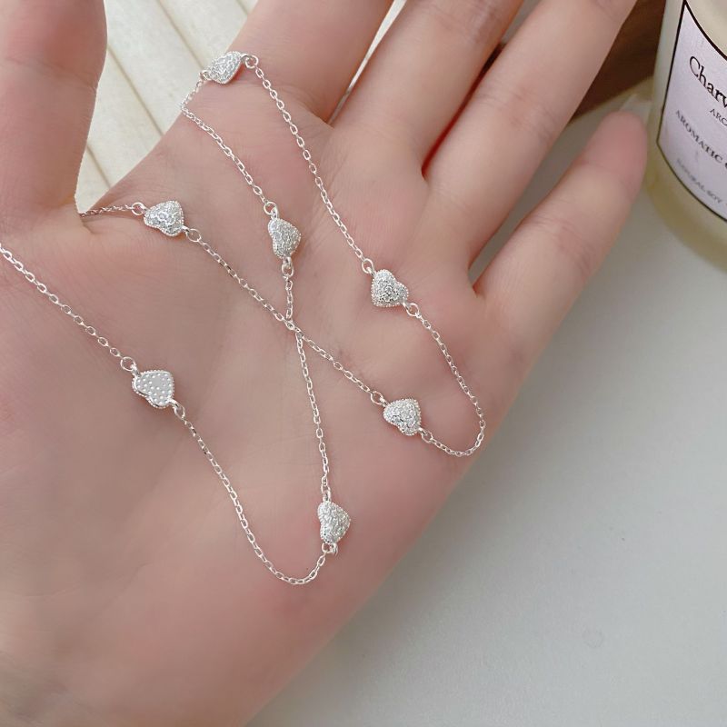 Silver Plated Plating Material 925 Sterling Silver Pendant Material Heart Shape 925 Sterling Silver Basic Simple Style IG Style 925 Sterling Silver Necklace