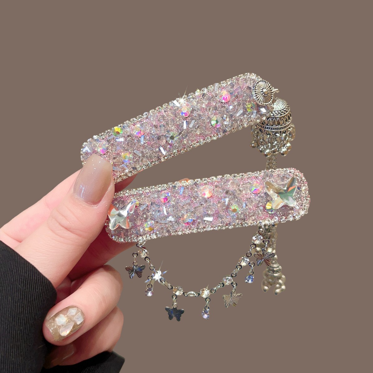 Light Luxury and Exquisite Side Clip with Butterfly Tassel Pendant Bb Clip 2026 New Style High-End Fairy-Like Bangs Clip Hairpin for Women