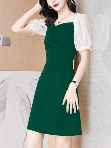 Women's Summer 2025 French-style waist-cinched medium-length slimming invisible figure elegant lady Audrey Hepburn style dress