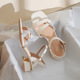 Summer Sandals Fairy Style 2024 New Square Headed Middle Heel Thick Heel Fairy Style High Heel Large Size Women's Shoes 41-43
