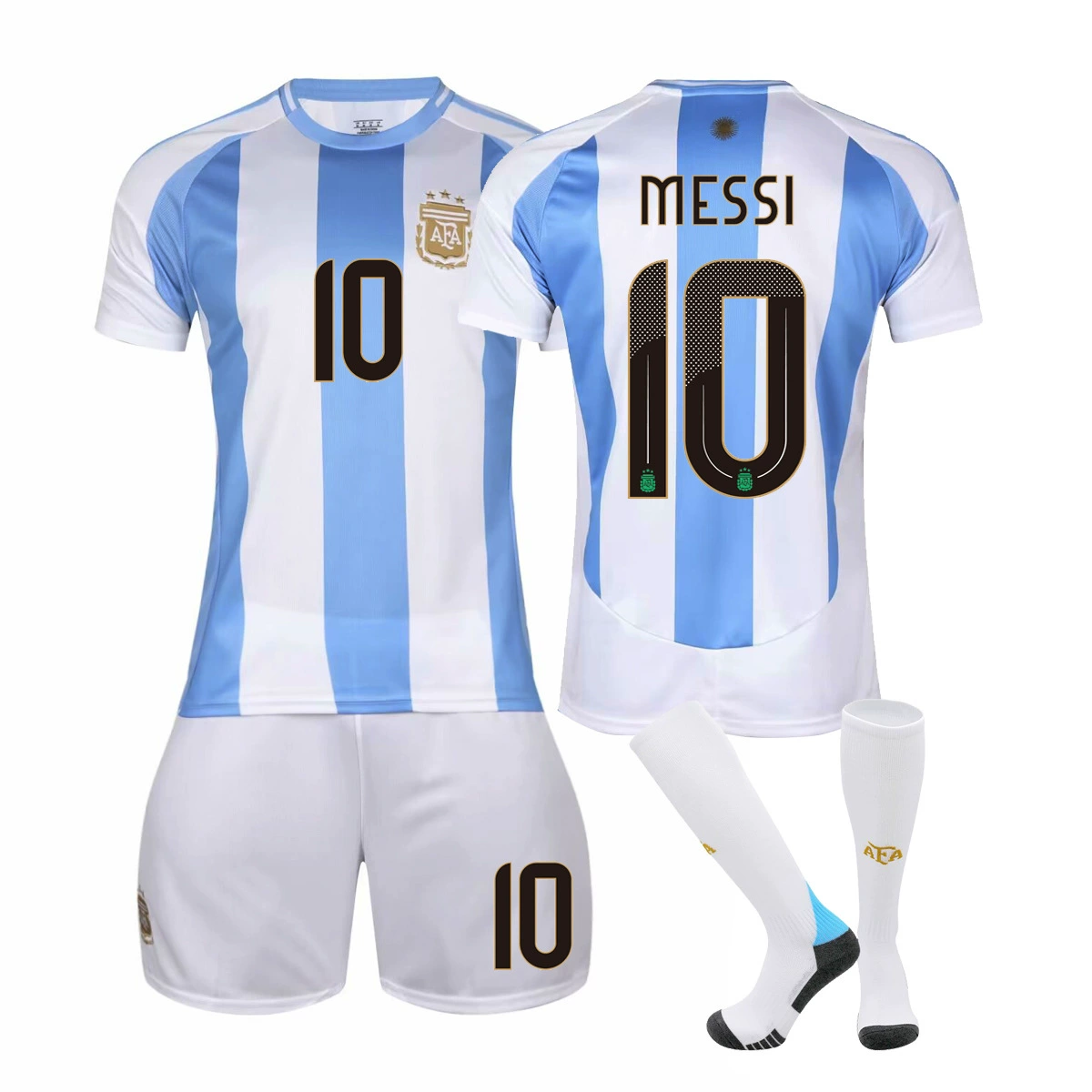 Трансграничная 2425 новая сборная Аргентины № 10 Месси взрослая детская футбольная футболка оптовая продажа одного поколения