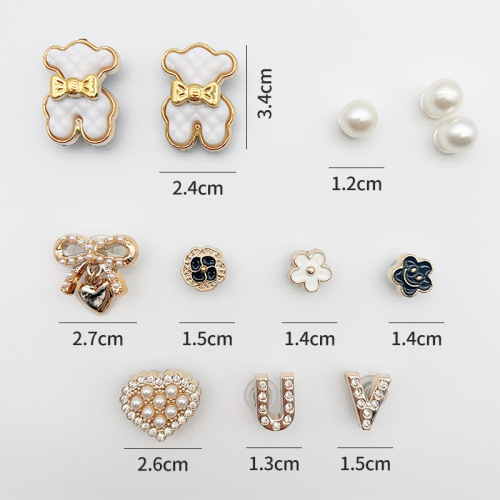 Crocs DIY accessories cartoon bear decorative buckle three-dimensional shoe flower removable shoe buckle cross upper accessories