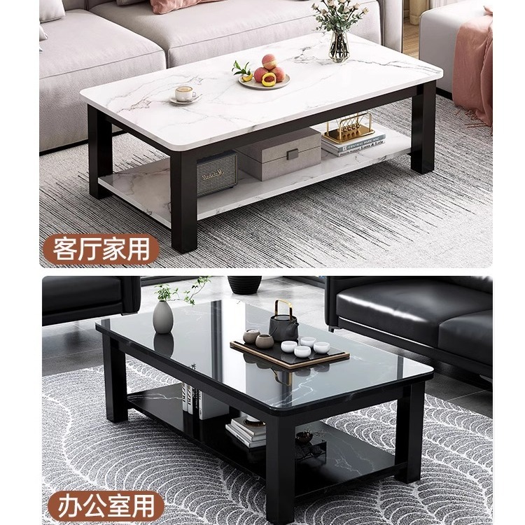 Mesa de café sala de estar hogar pequeño apartamento moderno simple oficina simple mesa de té mesa de café cuadrada de vidrio templado