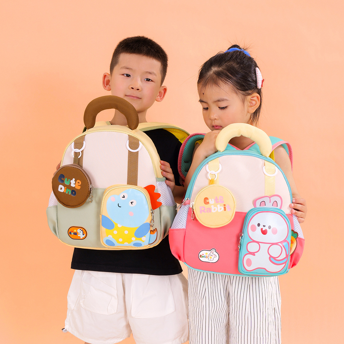 Cute Bunny Girl Kindergarten School Bag Cartoon Dinosaur Boy Backpack Preschool Class Backpack