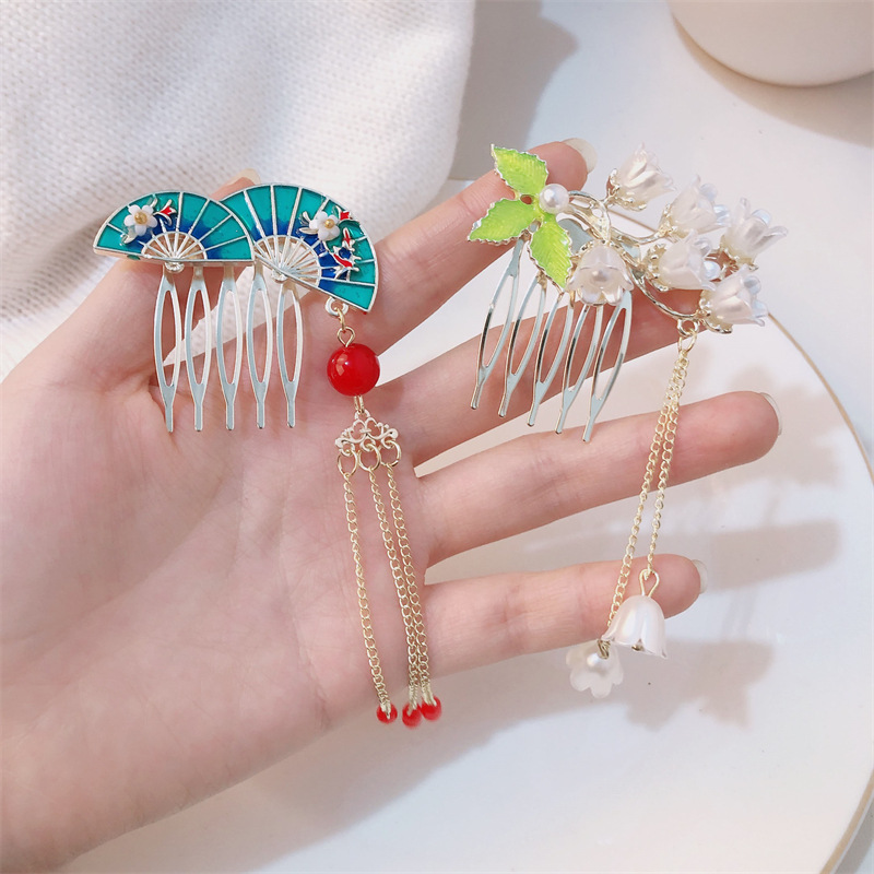 Pein de orquídea de estilo antiguo orquídea de alta sensibilidad adornamiento de cabello de verano temperamento de moda clip de cabello creativo joyas de bordilla