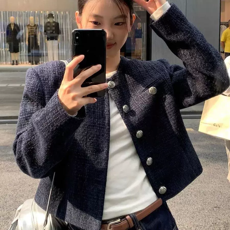 小香风外套女夹棉加厚新款法式名媛气质高级感设计感复古短款上衣