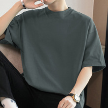 260g重磅纯棉t恤男短袖美式潮流宽松上衣服全棉半袖圆领纯色体恤