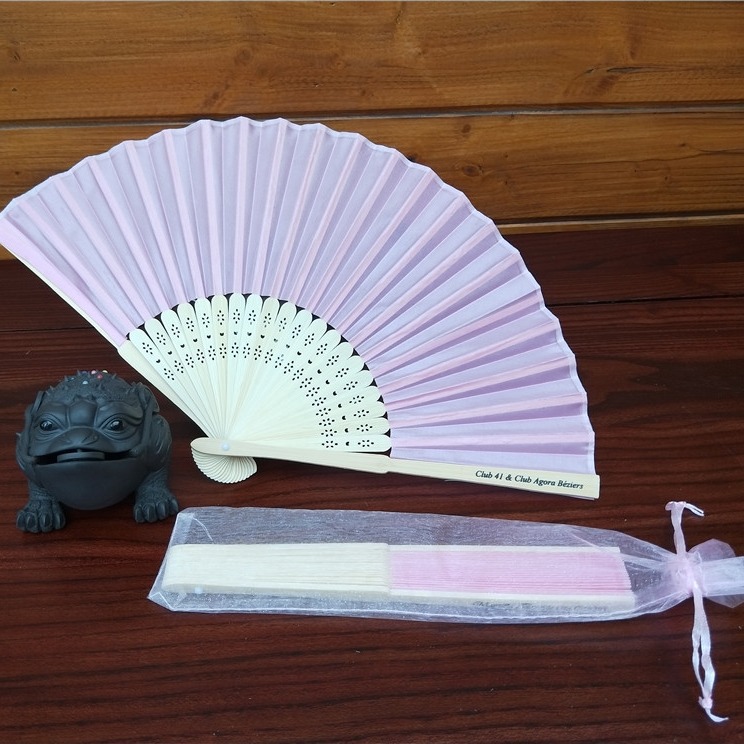 En stock ventilador llano transfronterizo con traje de gasa traje de ventilador plegable traje de baile blanco traje de ventilador de la boda regalo de retorno