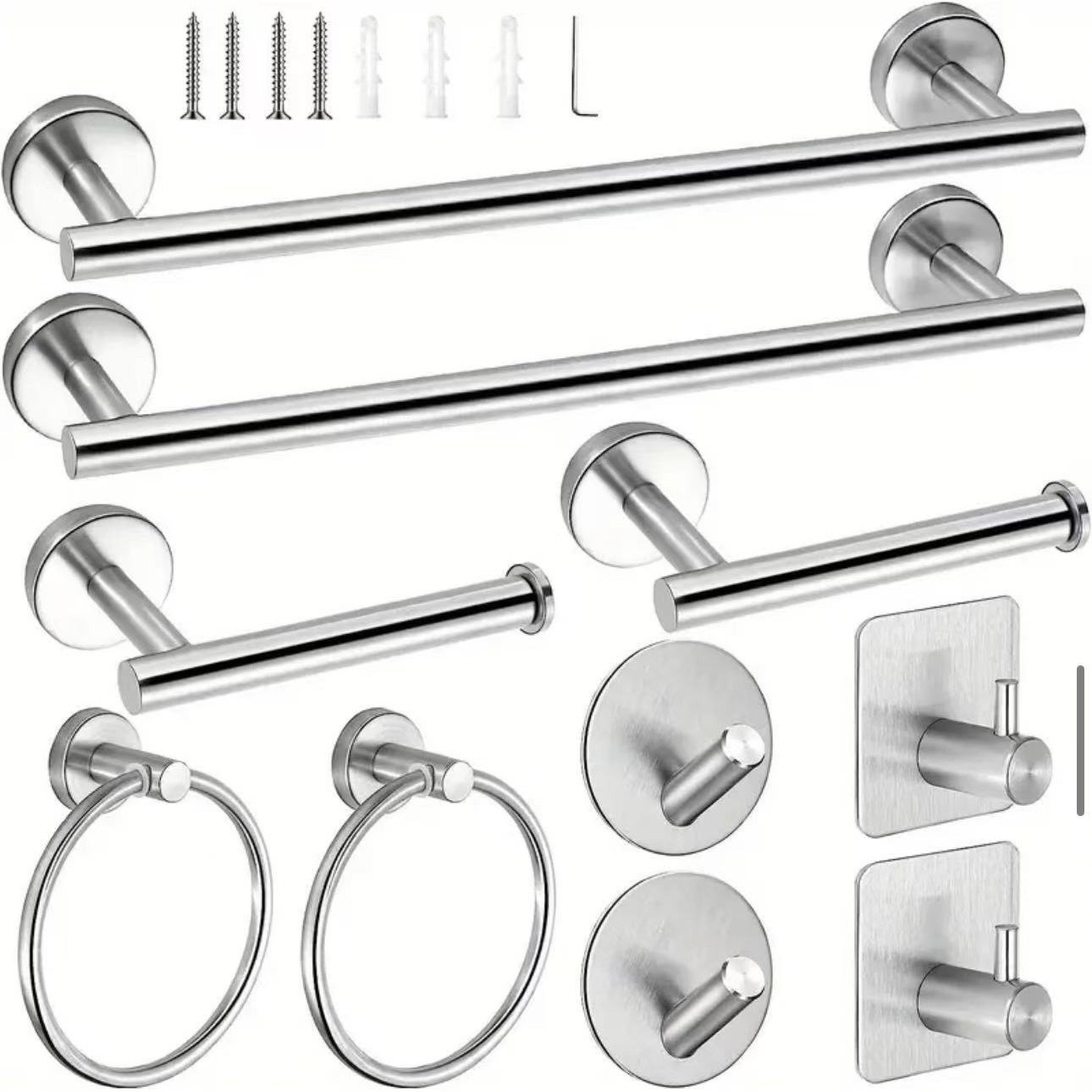 Cross-border 304 barra de toalla de acero inoxidable conjunto negro sin perforación de baño accesorios de baño gancho de toallas de baño