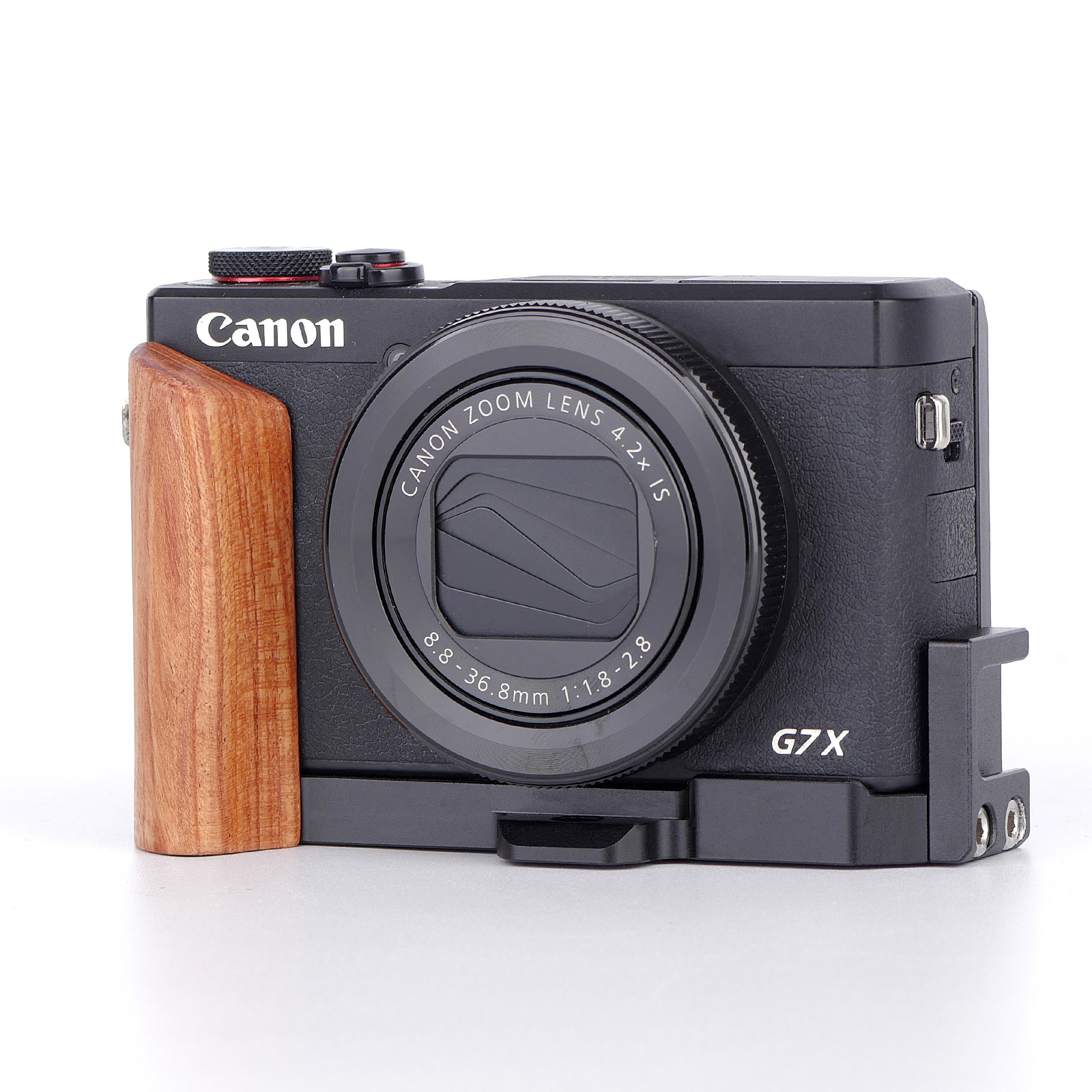 适用佳能G7X3实木手柄 佳能G7X2手柄 铝合金底座阿卡快装
