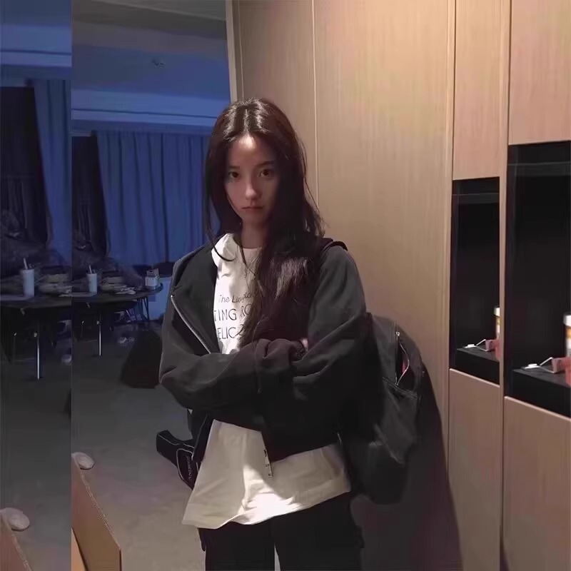 藏青色外套女款春秋短款上衣连帽卫衣棒球服开秋穿搭2025新款秋装|undefined
