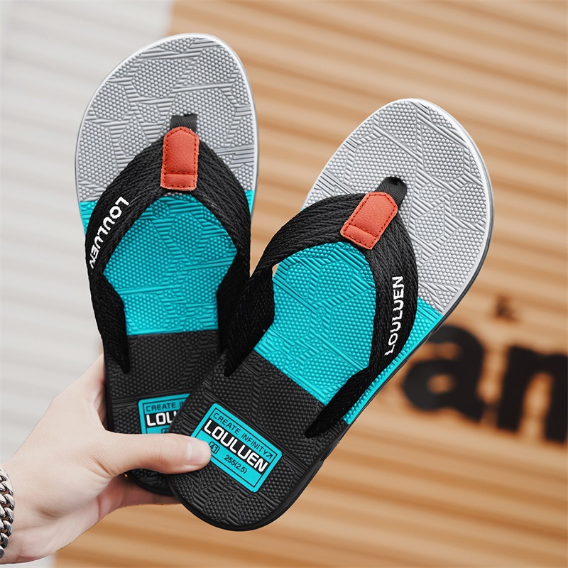 Cross-border 2025 chanclas de verano versión coreana antideslizante y resistente al desgaste chanclas de playa sandalias para hombres