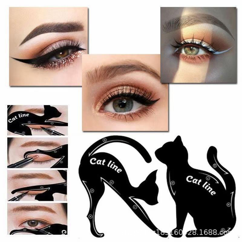 Amazon Best-Selling Cat Eye Eyeliner Stencil Cat Eye Makeup Template Eyeshadow Eyeliner Stencil Eyebrow Stencil Auxiliary Makeup Foreign Trade