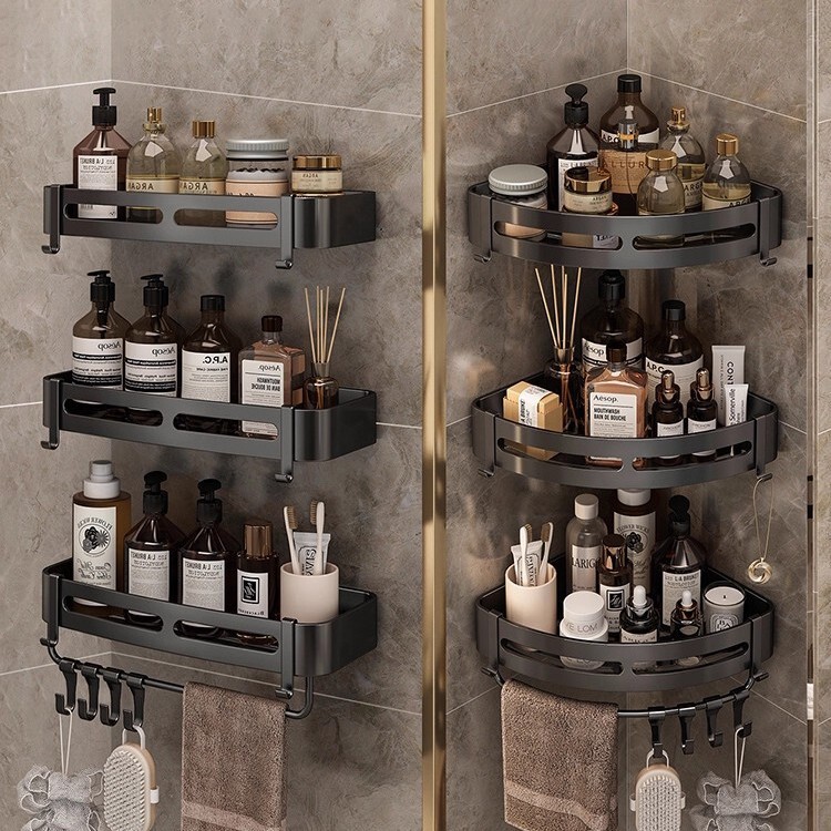 Toilet Tripod Storage Rack Punch-free Bathroom Bathroom Kitchen Corner Storage Rack Creative Wall Hanging