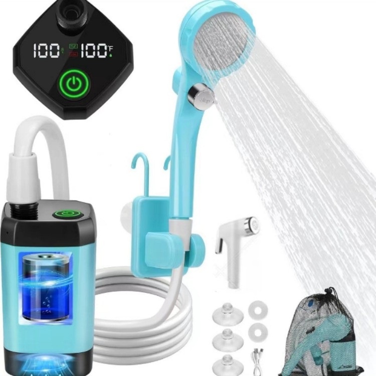 Ducha eléctrica portátil con bomba autocebante, ideal para camping, coche o uso al aire libre, modelo más vendido