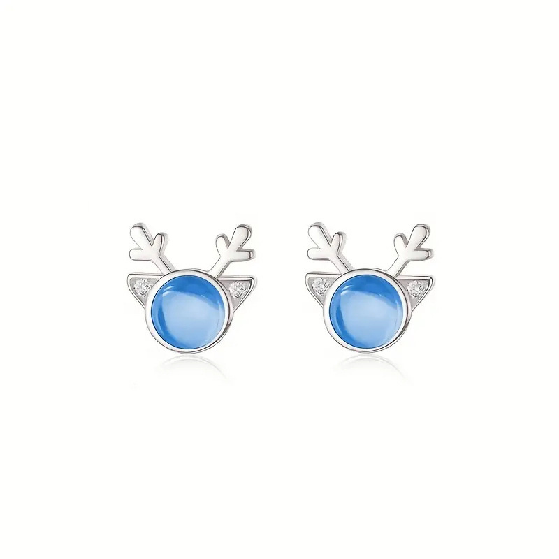 Hirschgeweih Ohrstecker Für Damen Süßer Mini Modeschmuck_voghion.com