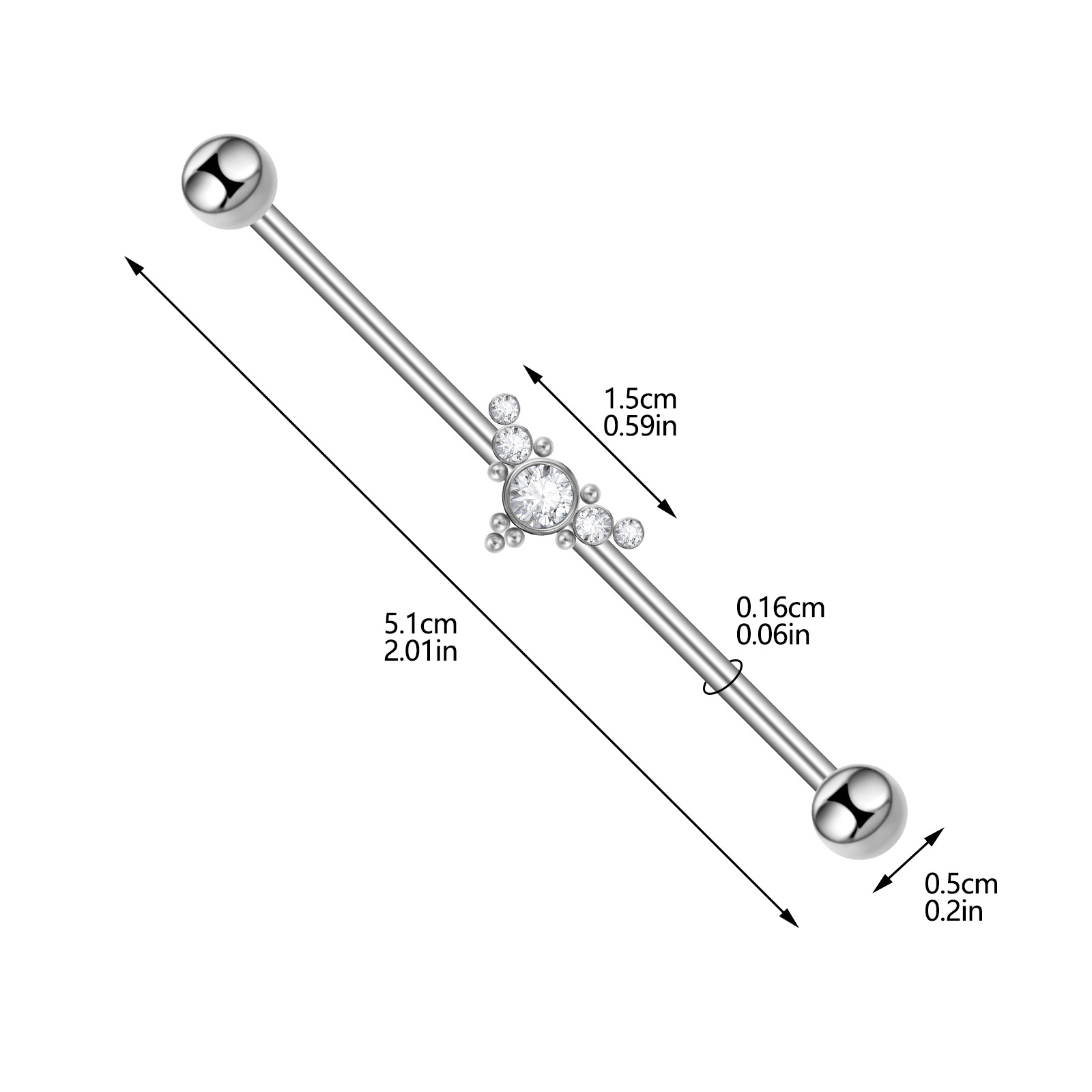 Zirconium, earrings, piercing, (Cross-border trading), wholesale