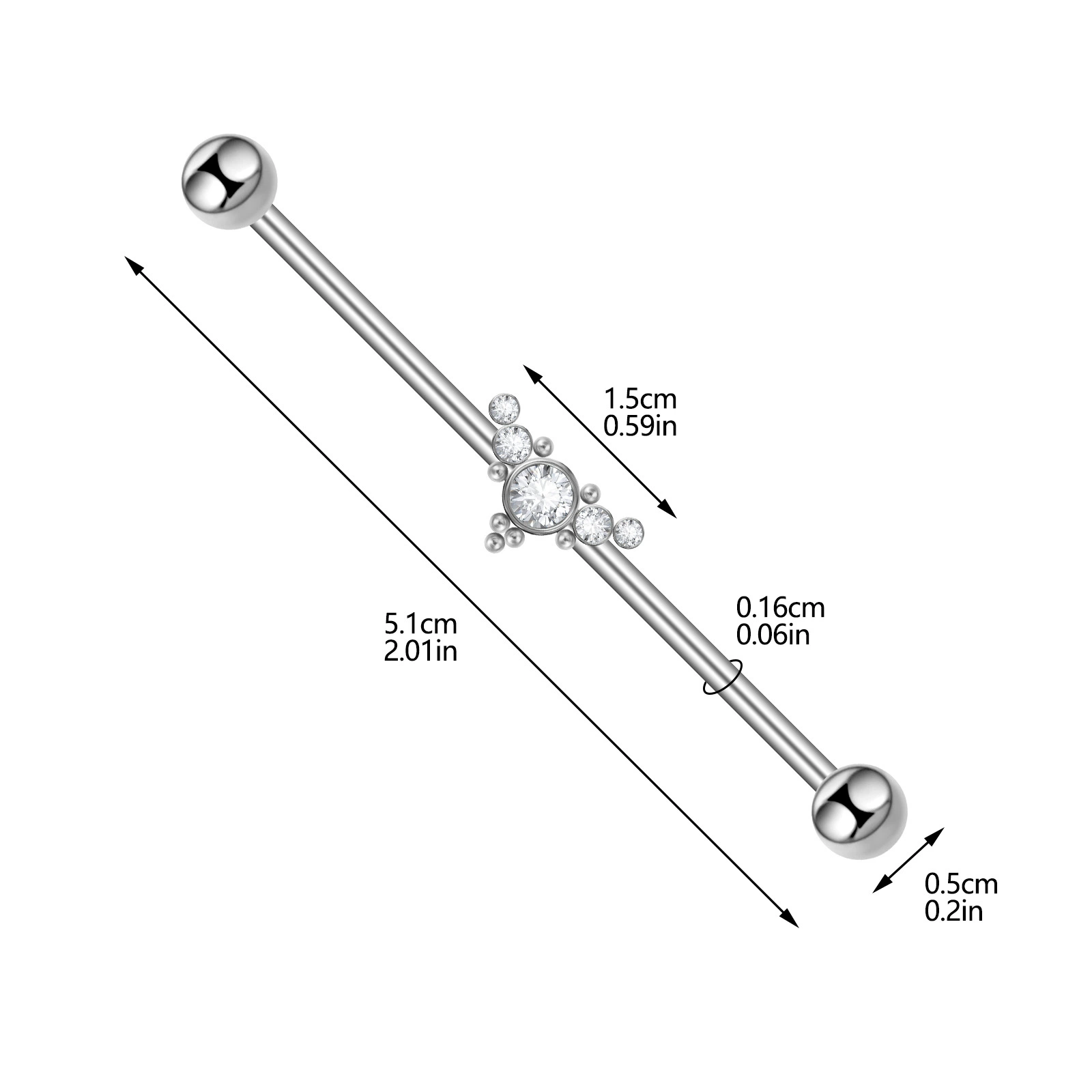 Zirconium, earrings, piercing, (Cross-border trading), wholesale