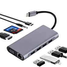 type-c�Uչ�]USBC�DHDMI+VGA+PD rj45����11��һ�Uչ��hub������