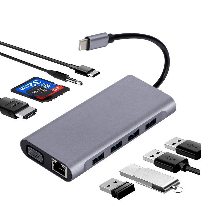 type-c docking station USBC to HDMI VGA PD rj45 100 M 11 in one extender hub hub type-c docking station USBC to HDMI VGA PD rj45 100 M 11 in one extender hub hub