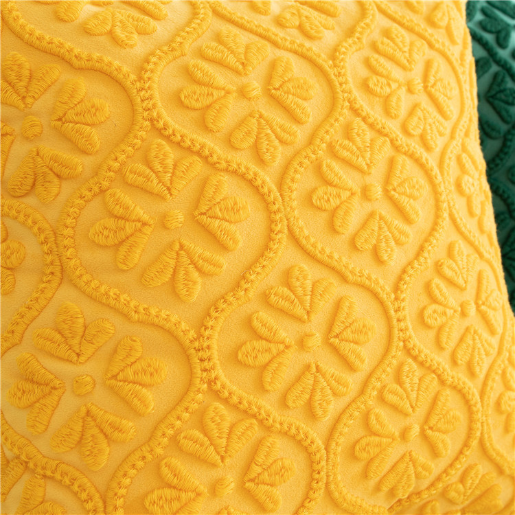 Housse de coussin de chevet brodée en trois dimensions, motif géométrique, motif floral, style européen et américain, décoration pour la maison_voghion.com