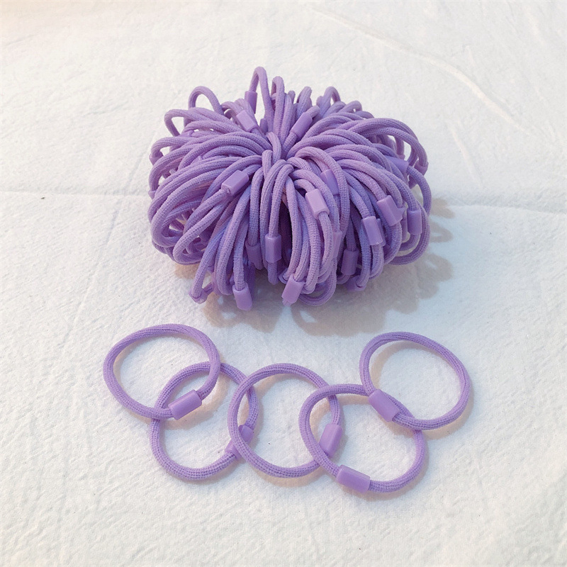 [Pequeño anillo largo con hebilla] DIY niños materiales hechos a mano cuerda de cabeza de alta elasticidad color caramelo no daña correa de cabello tocado