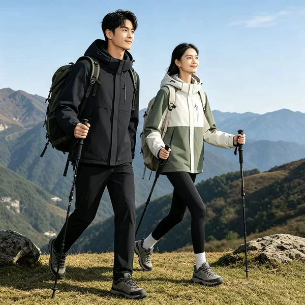 2026 New Graphite Cotton Jacket, Couple's Color-Block Casual Sports Outdoor Warm Coat