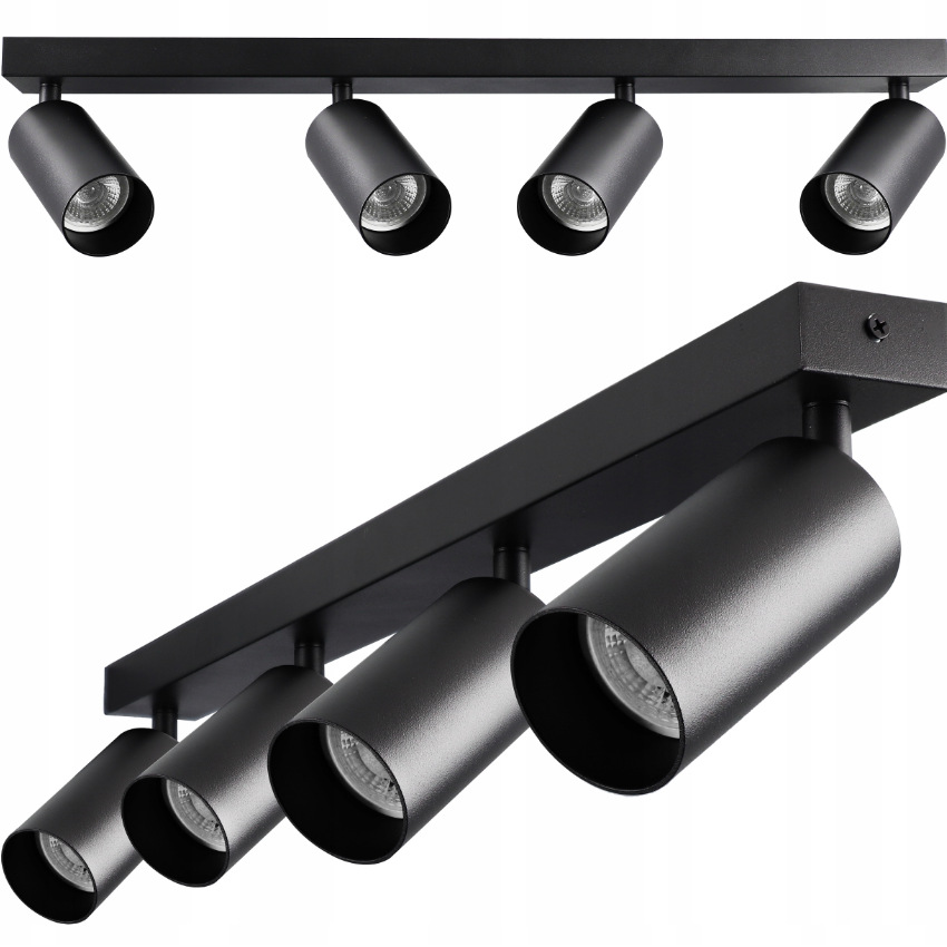 Los focos led de techo de dos extremos, tres cabezas y cuatro cabezas pueden reemplazar la fuente de luz para ajustar el ángulo de la lámpara de pista GU10 de la tienda de ropa