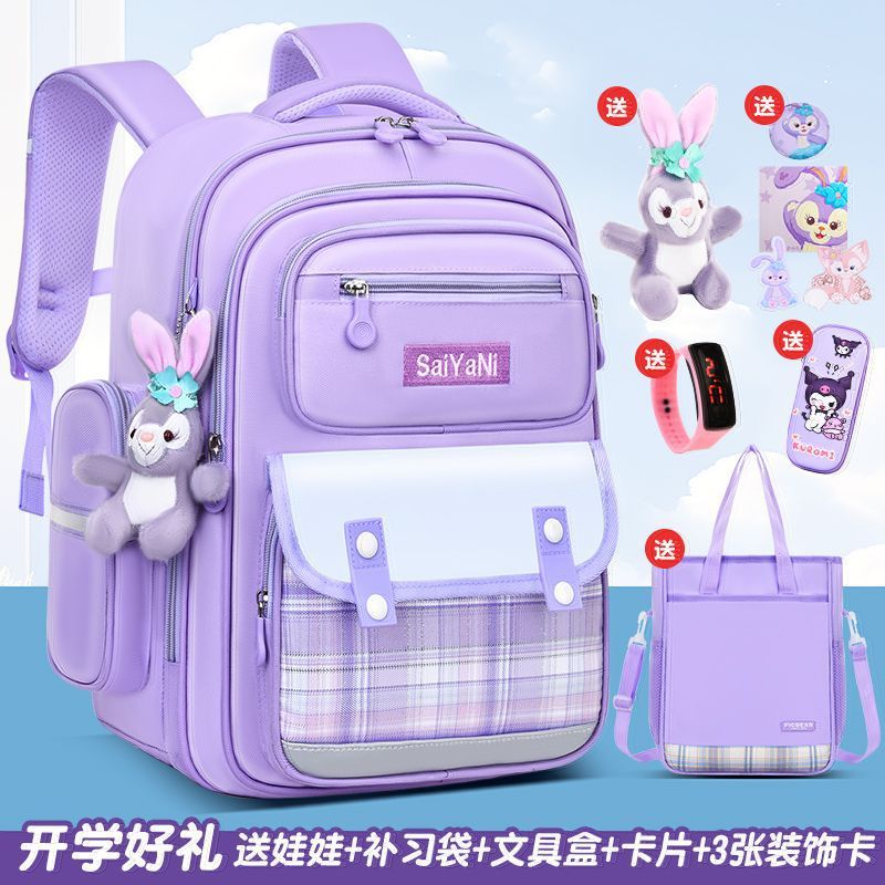 2025 かわいい小学生スクールバッグチェック柄大容量 1 年生、3 年生から 6 年生の女の子のバックパック卸売|undefined