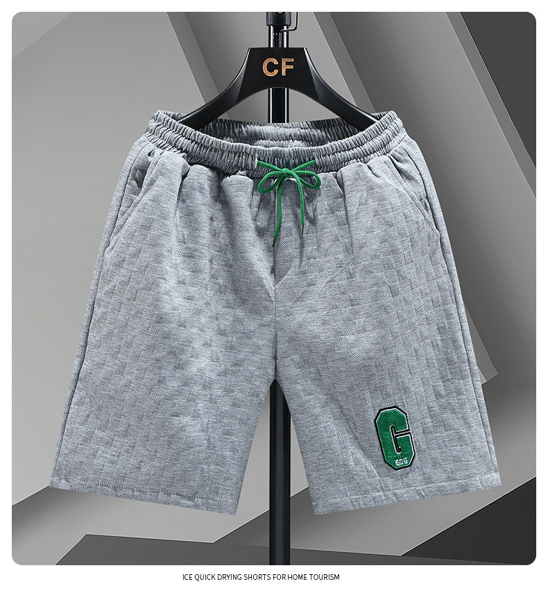 Short d'été pour couple, grand short tendance, pantalon de plage en soie glacée pour hommes, capris tricoté respirant, nouvelle collection 2023_voghion.com