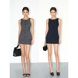 2025 European and American Cross-Border Export Suits, Vests, Tops, Women's Hip-Covering Short Skirts, Skirts, Elegant Work Clothing Suits