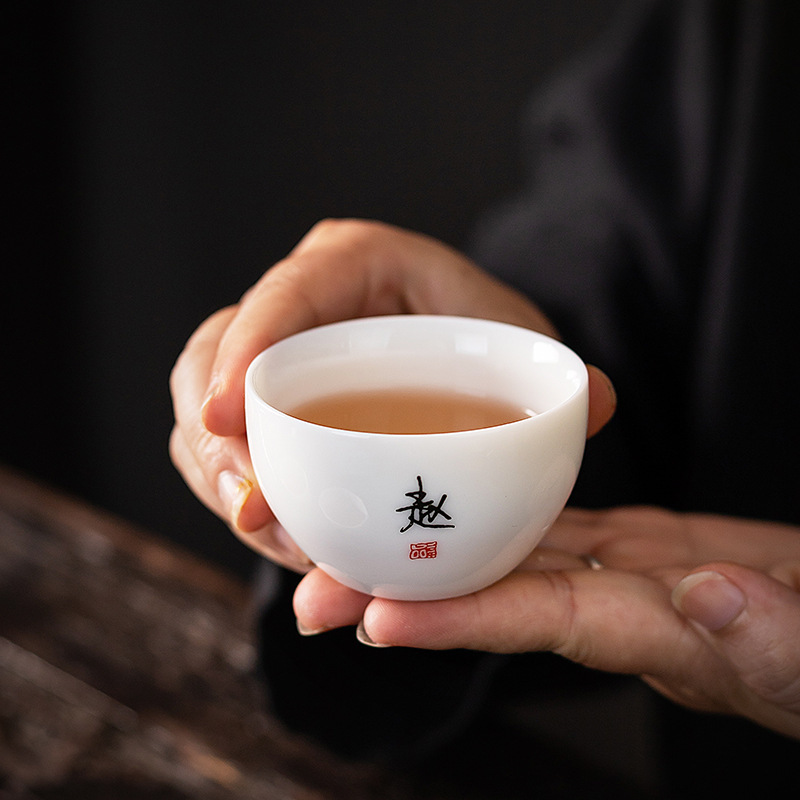 Master Cup Single Cup Baijiaxing Personal Tasting Cup Ceramic Dehua White Porcelain Mat Fat Jade Tea Cup