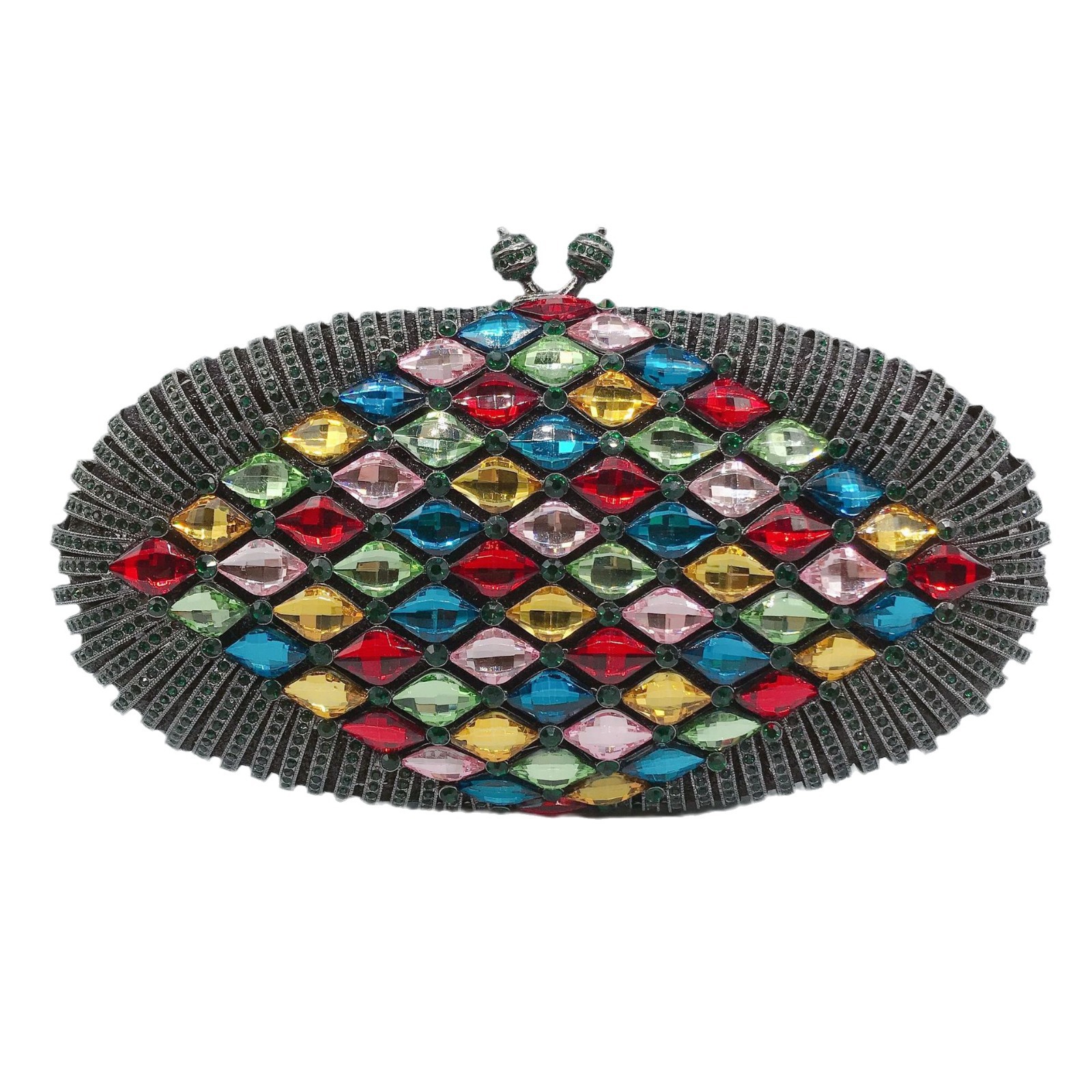 * Nuevos productos transfronterizos con diamantes bolsas de cena coloridas vestidos de joyas bolsas de mano metal hueco caja dura bolsas de cristal