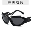 Sunglasses, brand glasses, suitable for import, punk style, 2 carat