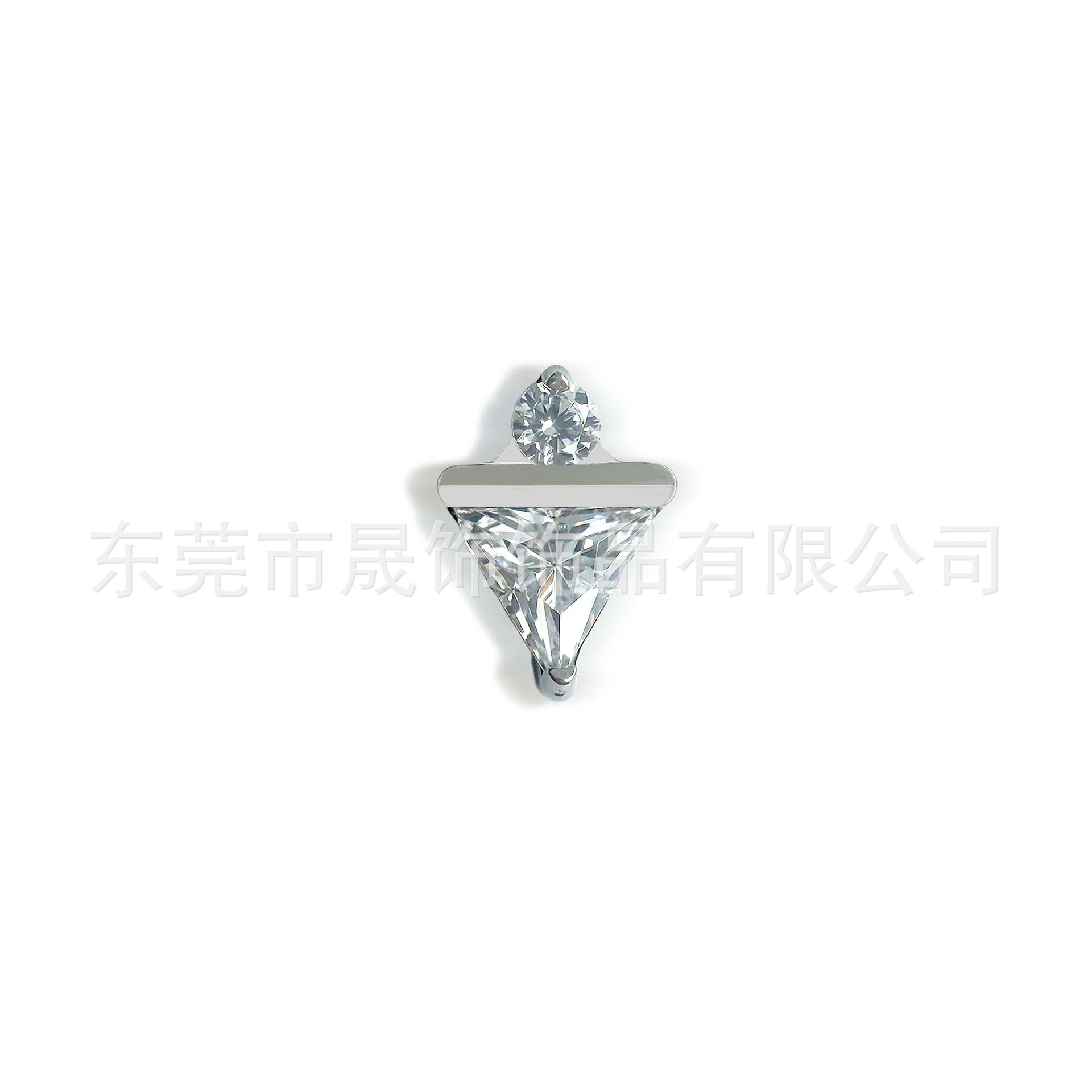 F136 Titanium 三角 包 Cubic Zirconia Ear Stud 冰激凌 Helix Cartilage Stud G23 Implant Grade Titanium 人体 Piercing Jewelry Accessories