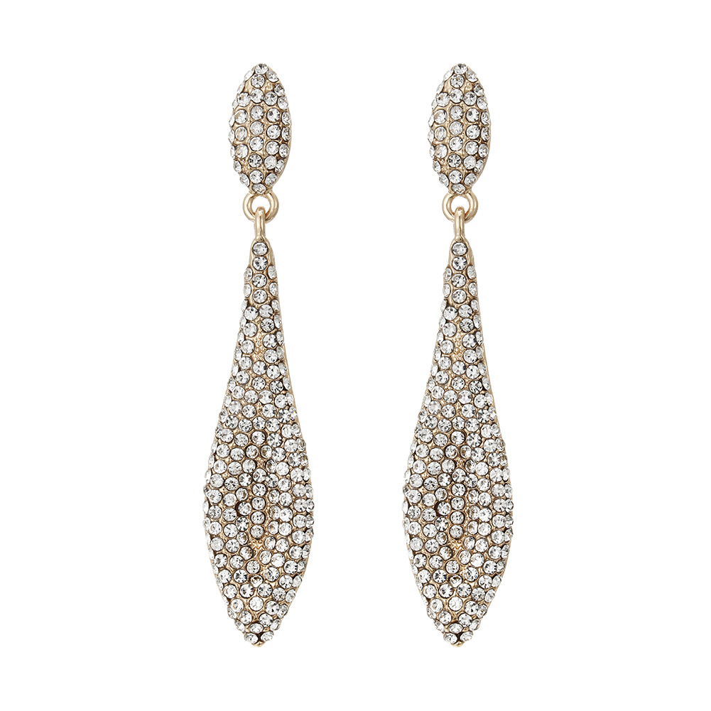 1 Pair Luxurious Water Droplets Plating Inlay Alloy Rhinestones Drop Earrings display picture 1