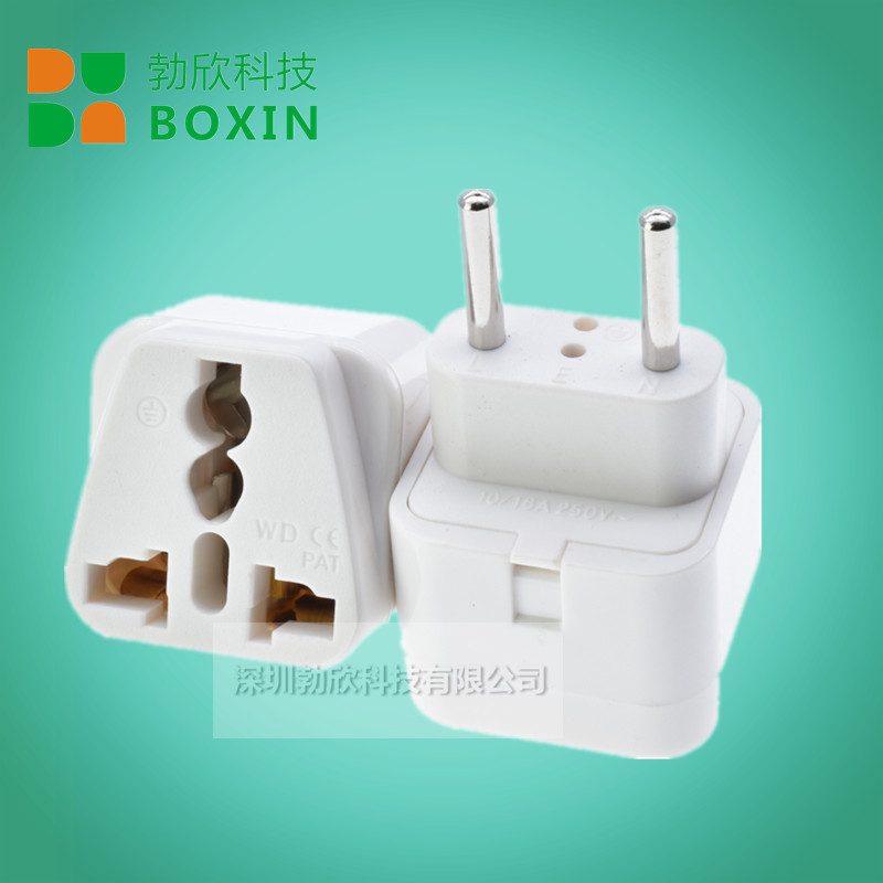 欧标电源转换器旅行旅游插头两圆4.0插脚用于瑞士巴西意大利WD-9C