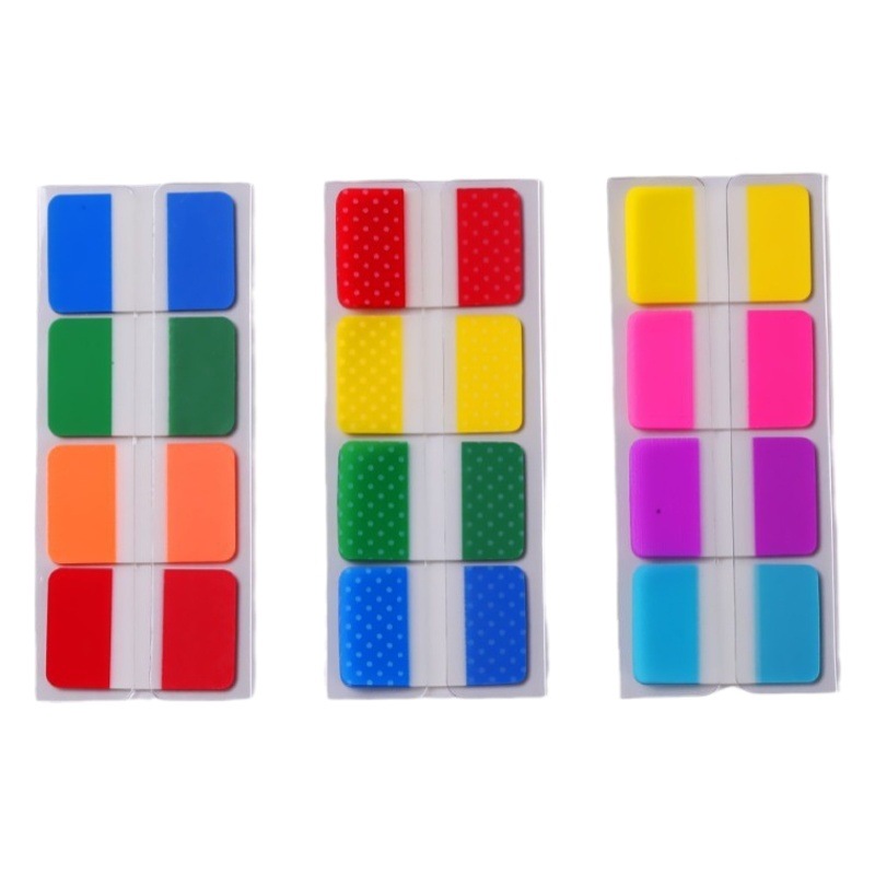 Creative cute transparent index stickers removable wave dot fluorescent label indicator stickers color waterproof sticky sticky notes