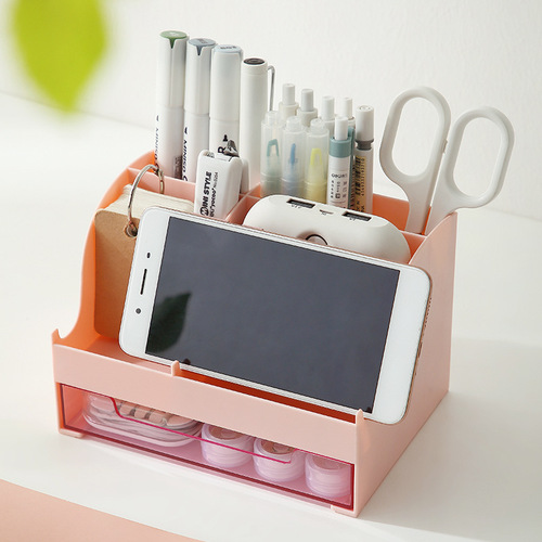 ins desktop storage box drawer student stationery creative office gift dressing table storage bucket plastic pen holder