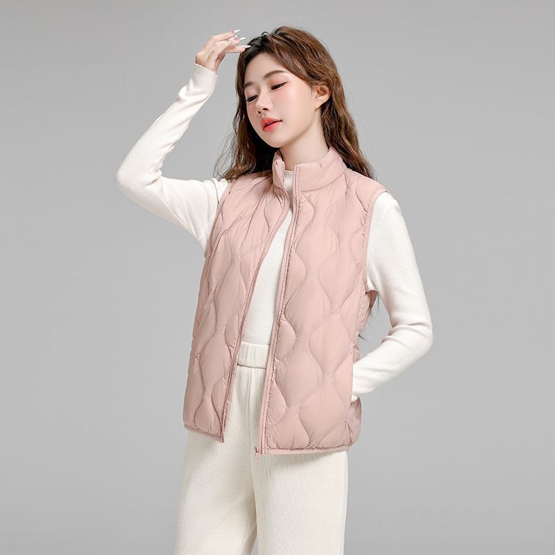 Chaqueta de plumón casual ligera de mujer moda polifacética blanca ligera caliente invierno y otoño abrigo delgado grande