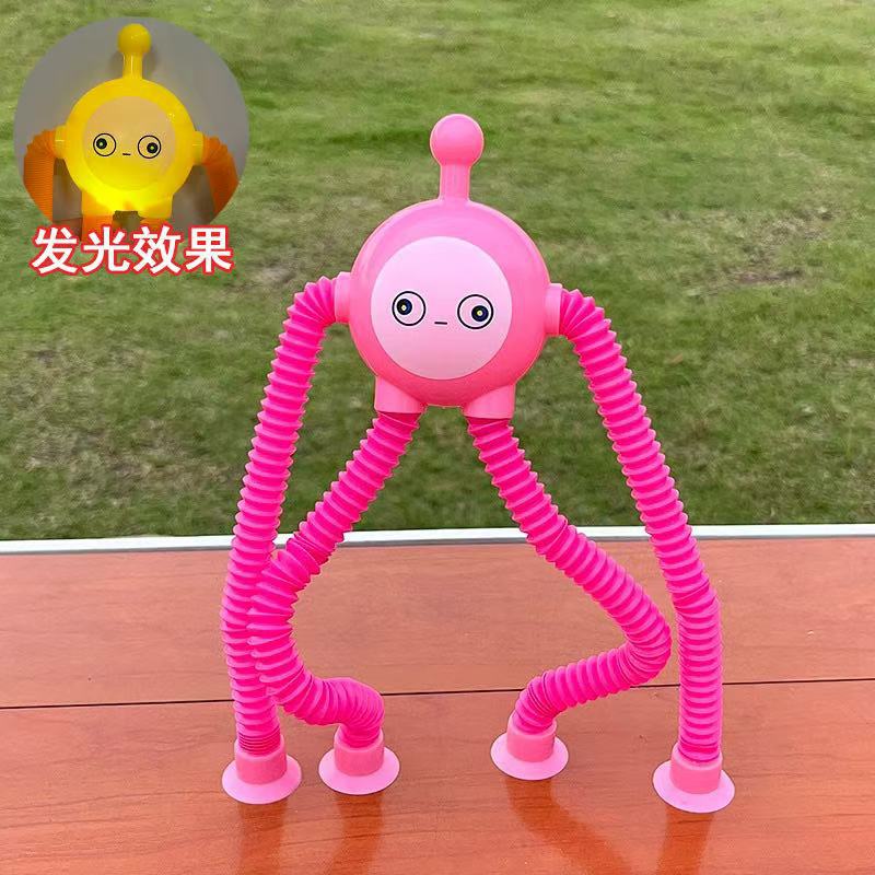 吸盤キリンロボット伸縮玩具百変発光ストレッチ子供漫画創意知育玩具