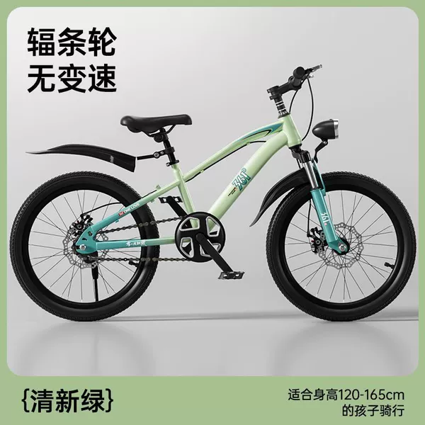 Fresh green-single speed spoked wheel